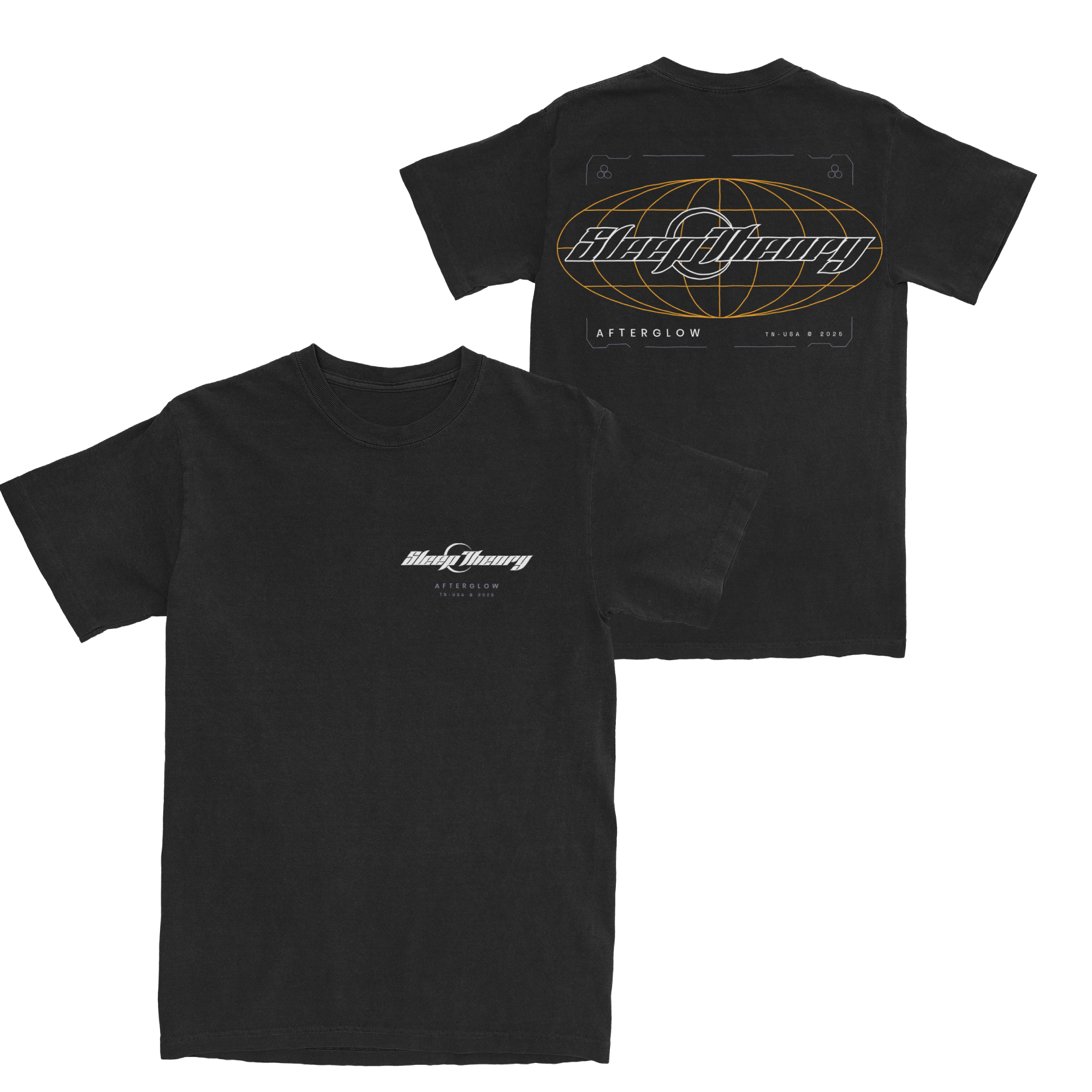 Afterglow Globe Logo T-Shirt (Black) Front & Back